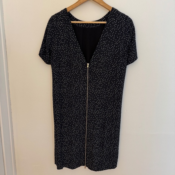 Madewell Polka Dot, Zipper, Deep V-back Shift Dress SZ 0 - Picture 2 of 4